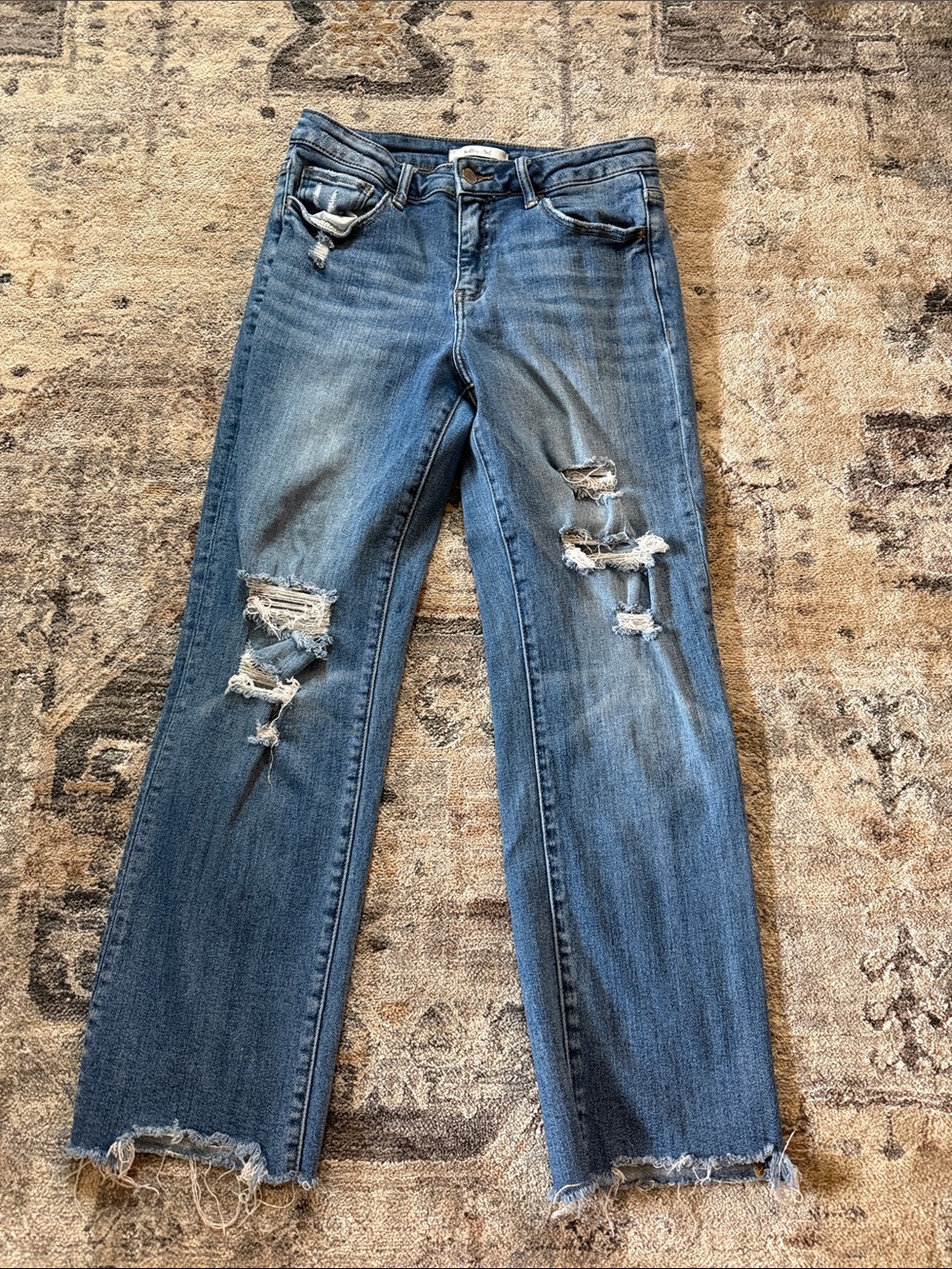 Classic Distressed Women’s Blue Jeans